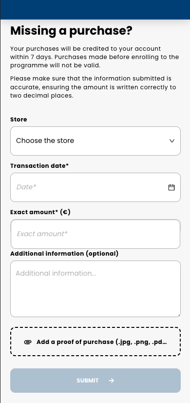 Add a claim form with a receipt attachment
